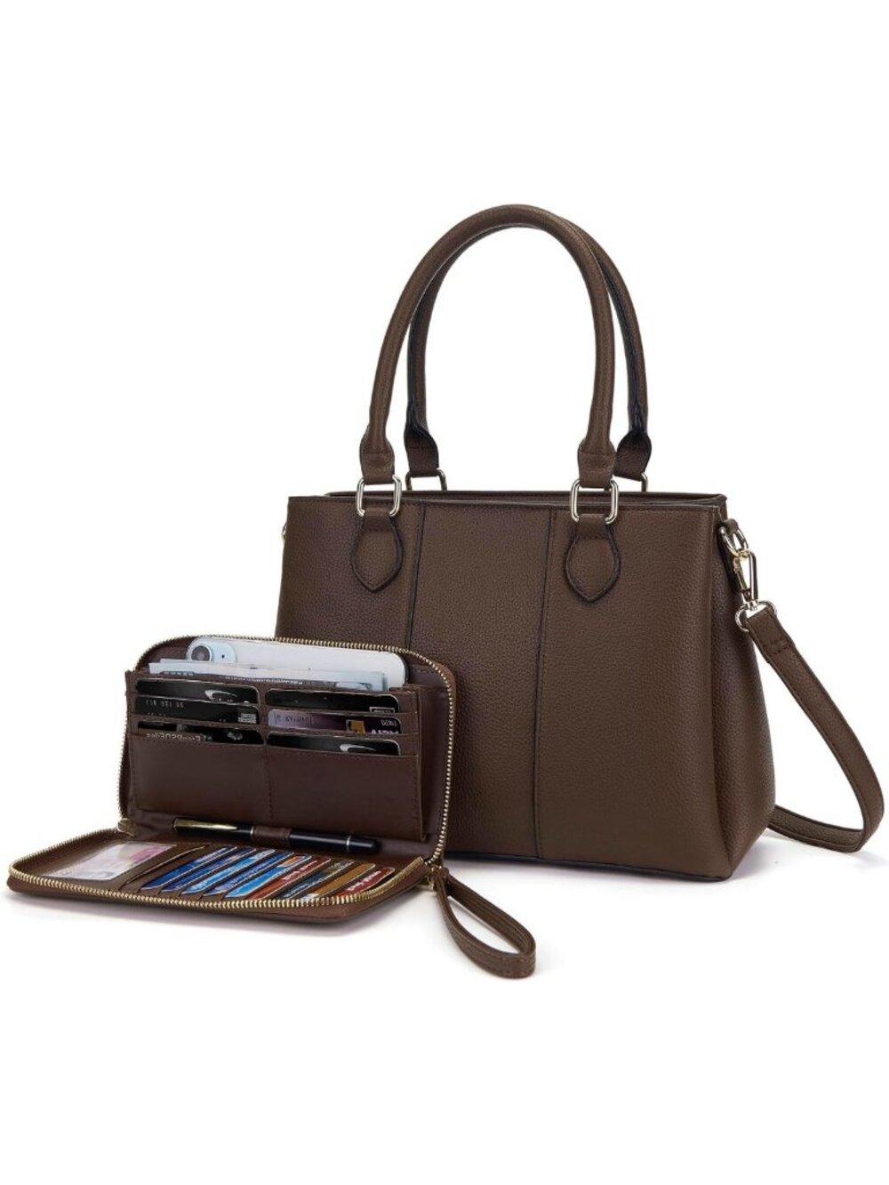 Stylish Women's Satchel Handbag & Wallet Set - Chic Tote Bag for Everyday Use